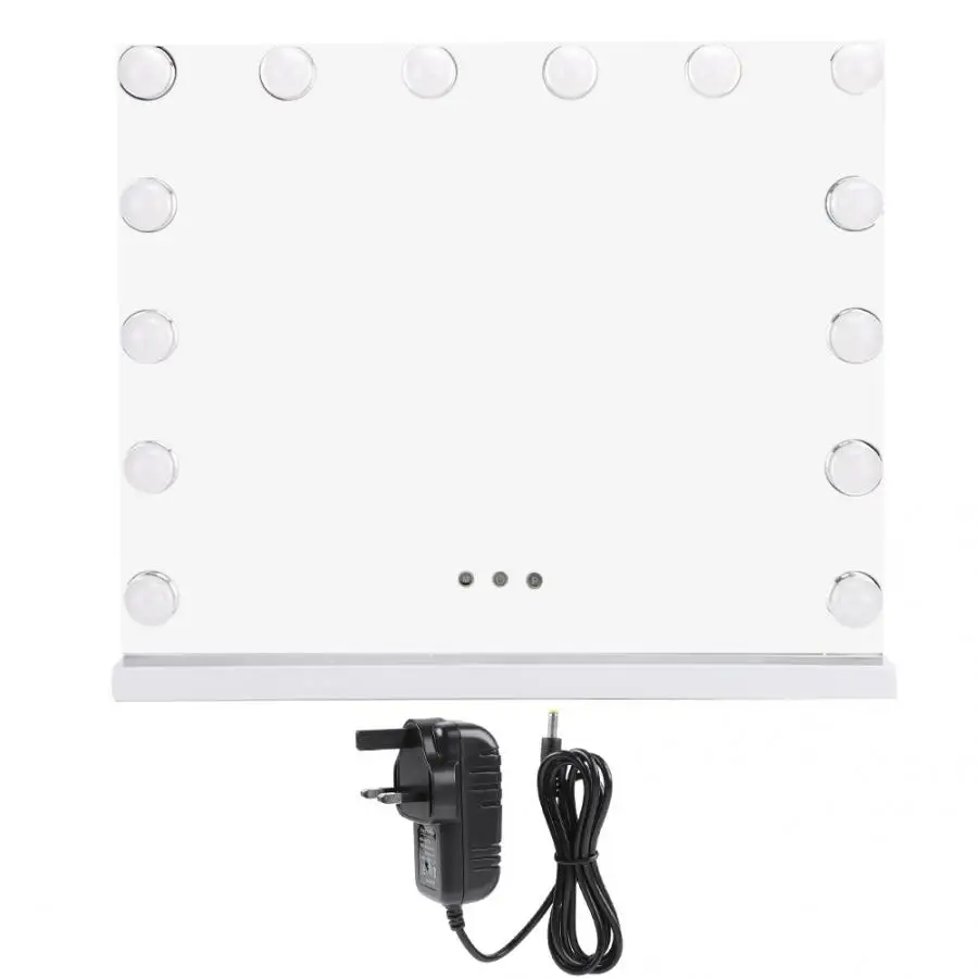 White UK Plug 14LED тщеславие зеркало туалетный столик Зеркало Косметическая Косметика с подсветкой диммируемая лампа Регулируемая Яркость макияж зеркало огни 3 - Цвет: White UK Plug