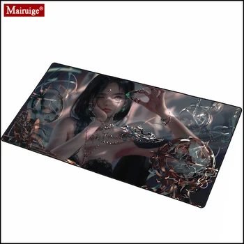 

Colorful LED Mousepad RGB Glow Anime Girl Ghost Knife Long Hair Naked XXL Large Mouse Pad 90x40/80x30cm Gamer Desk Mat Computer