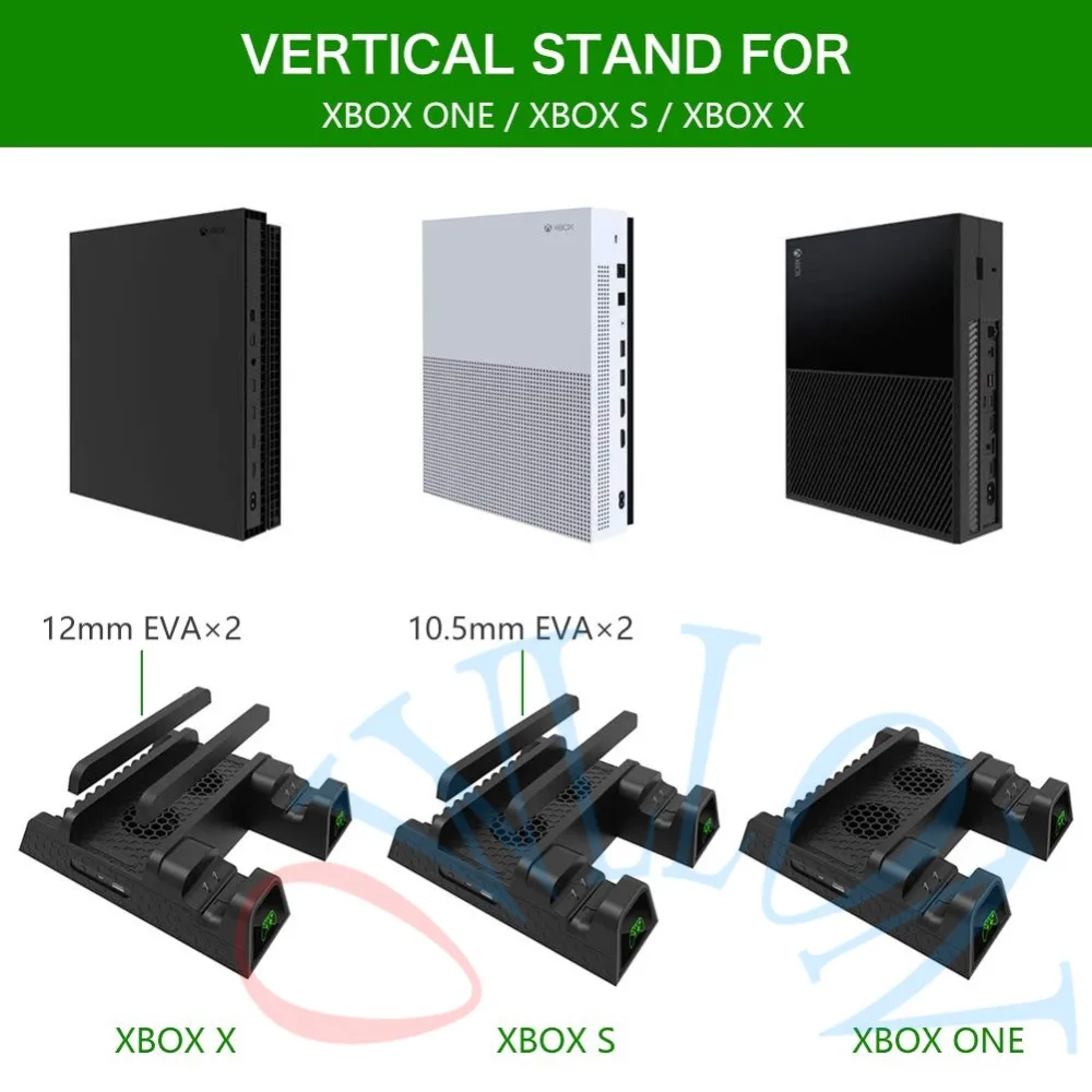 Droppshing для Xbox тепловое основание под раковину Вентилятор охлаждения вертикальное зарядное устройство Стенд двойной док-станция для зарядки контроллера для Xbox One/S/X Pro