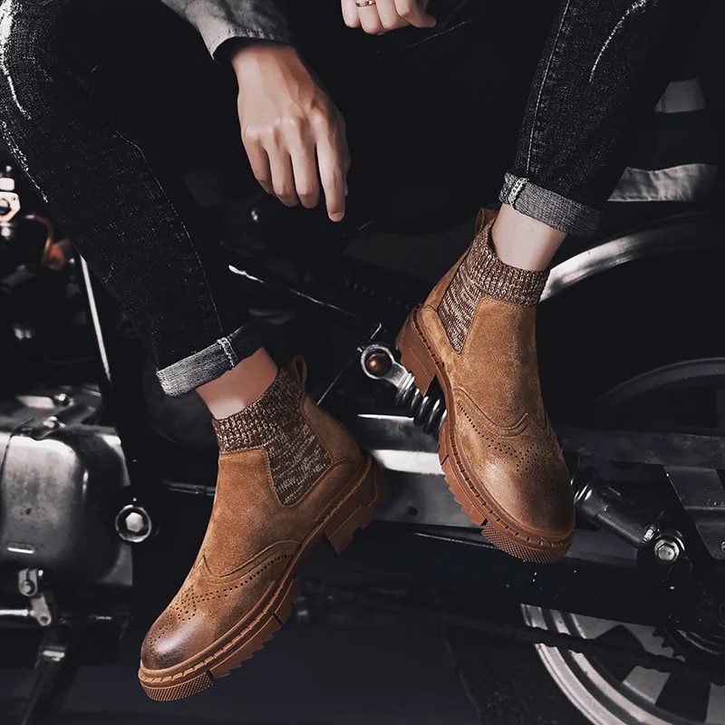 

2019 New Style Autumn And Winter Foot Sock Bullock Hight-top Martin Boots Men's Casual Skate Shoes Online Celebrity Shoe Men's T