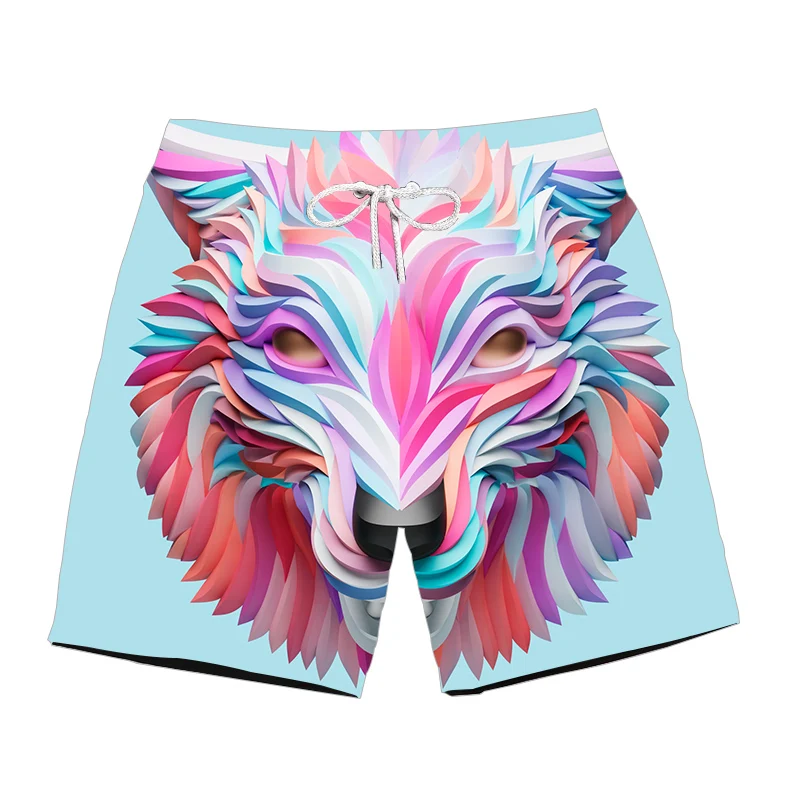 ZLC-DK-DW39 New Male Summer Wolf Shorts Men Animal Casual Short Pants Cargo Black Beach 3d Printed Shorts Gothic Fitness Mens Shorts - Цвет: ZLC-DK-DW39