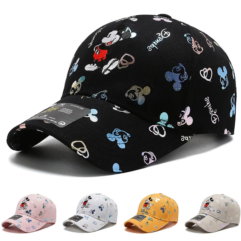 

Spring Summer New black Baseball Caps for Men Women Cartoon Embroidery Pattern Korean Fashion Multi-Function Adjustable Sun hat