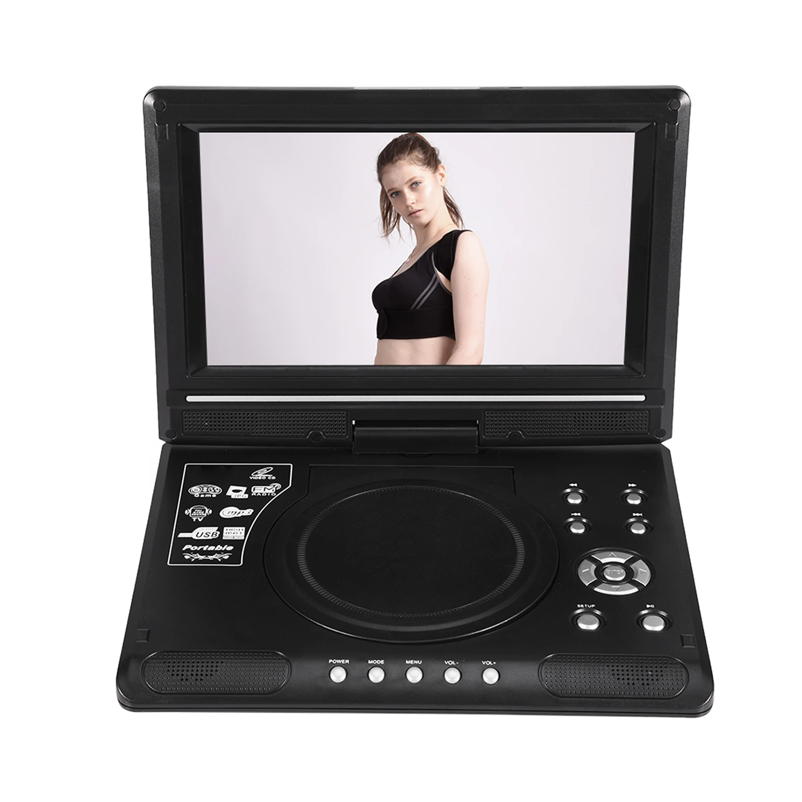 Reproductor de portátil para dispositivo con pantalla LCD giratoria de 9,8 pulgadas, HD, VCD, CD, tarjetas SD, USB, RCA, TV, Cable portátil|Accesorios y piezas de reemplazo| - AliExpress