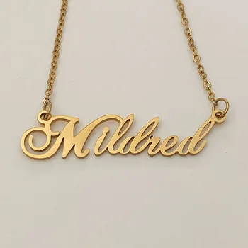 

Custom Name Necklace Personalized Stainless Steel Gold Necklace Women Charms Long Chain BFF Fashion Jewelry Gift Collier Femme
