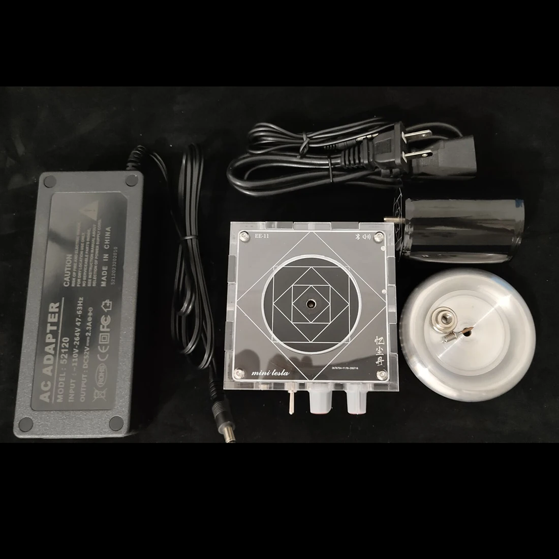 US $129.59 DIY Music Arc Tesla Coil Artificial Lightning Wireless Scientific Educational Toy with 48V2A Power Supply US Plug