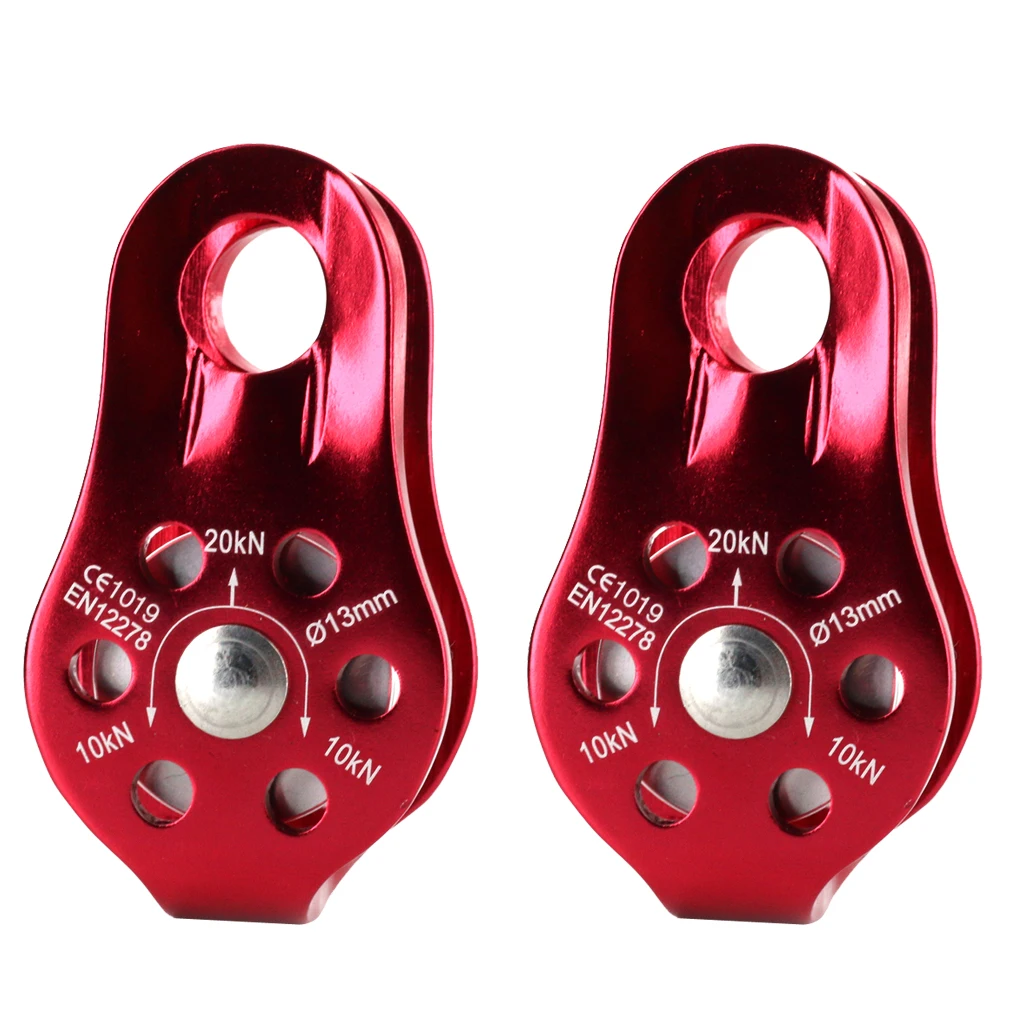 2Pcs 20KN Rescue Mountaineer Climbing Pulley Caveing Rappelling Arborist Rescue Rappelling for Ice Rock Climbing Accessories