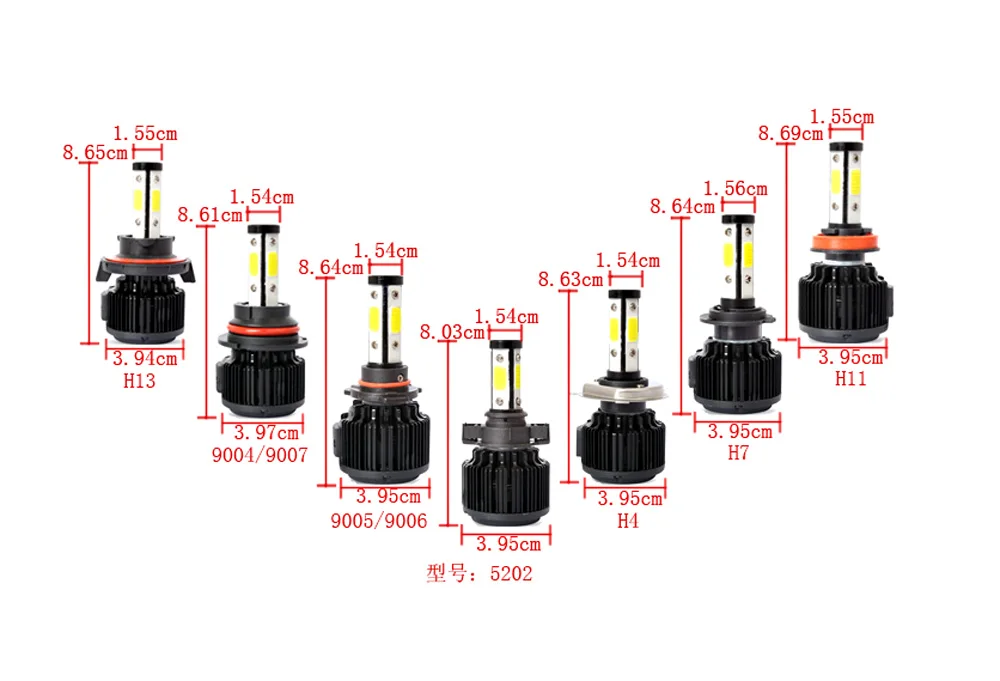55 Вт автомобильный светильник ампулы H7 светодиодный головной светильник H4 H11 H13 5202 9004 9007 9012 9005 9006 HB3 HB4 Светодиодная лампа 4 стороны 12V Voiture для автомобильных фар