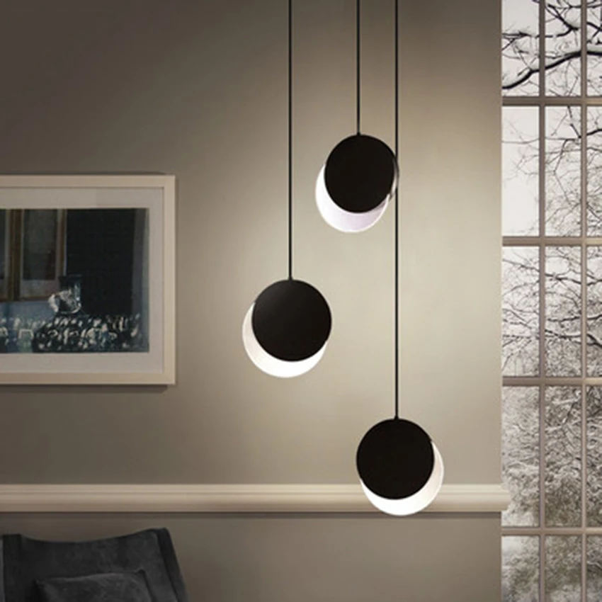 

Modern Round Eclipse LED Pendant Light Lighting Acrylic Pendant Lamp Living Room Cafe Indoor Decor Hanging Lamp Light Fixtures