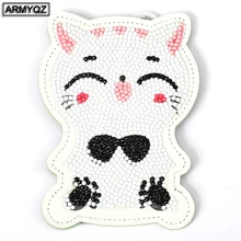 Свежий DIY алмазная живопись Наборы Женский монетница доллар мешочек с деньгами кошелёк с Рождеством милый кот с картиной под заказ для друга