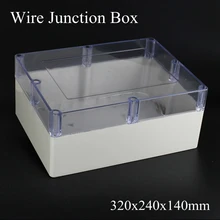 320x240x140 мм ABS IP65 водонепроницаемая Пластиковая распределительная коробка для проводов прозрачный распределительный футляр для проекта Корпус Электронный Прозрачный