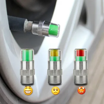 

4PCS 2.4 Bar 30PSI Car Auto Tire Pressure warning device Monitor Valve Stem Caps Sensor Indicator Eye Alert Diagnostic Tools Kit