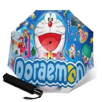 

Doraemon creative men's and women's automatic three fold umbrella rainy day colorful fashion umbrella