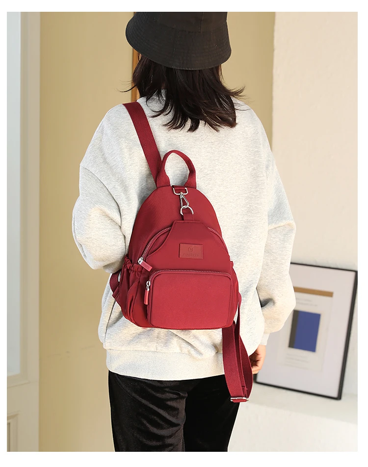 Fashion Casual Mini Backpack High Quality Waterproof Nylon Women's Backpack Suitable For Young Women Student Schoolbag Trumpet