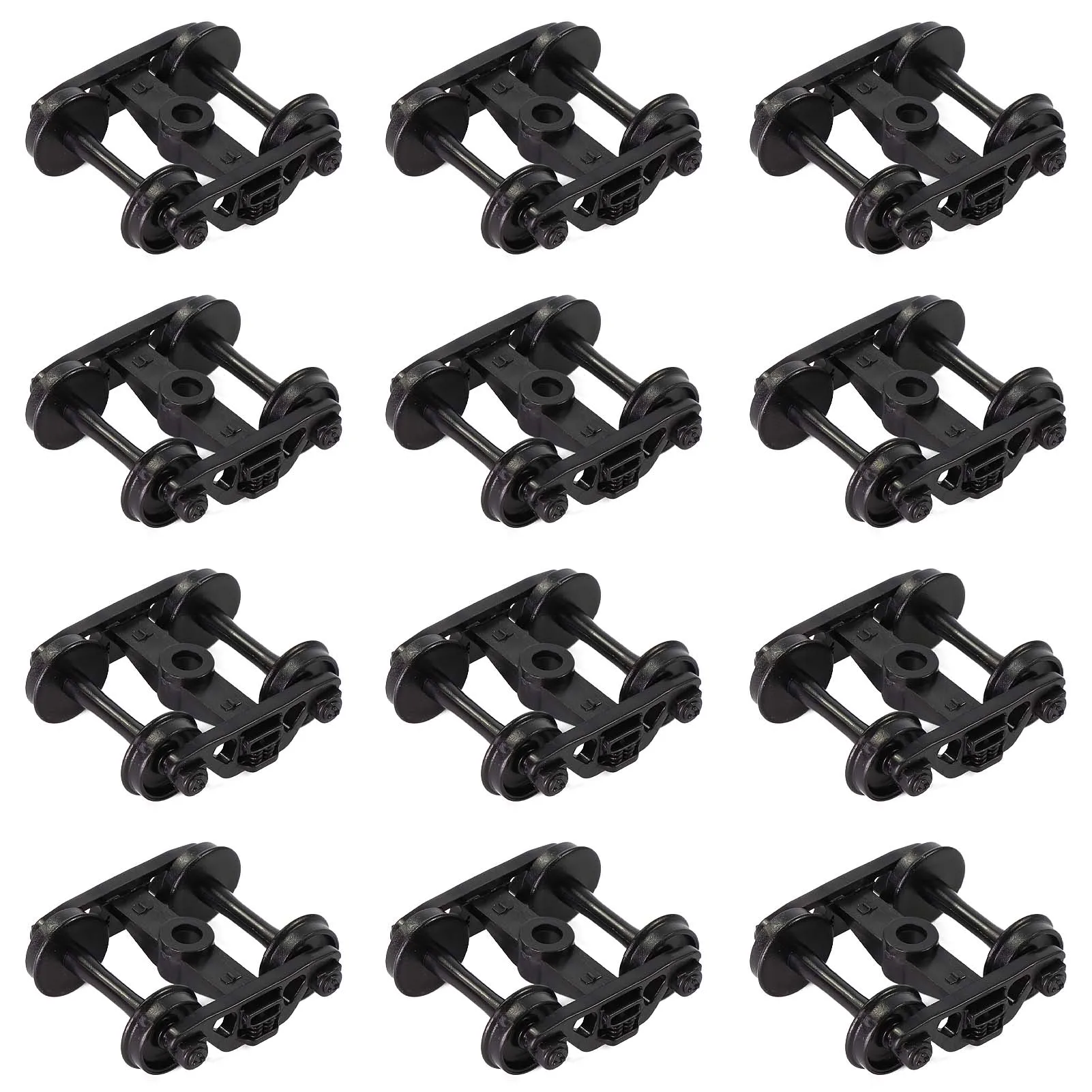 12pcs HO Scale 1:87 Model Trains Bogies with Plastic 33" or 36" Wheels Model Railway Accessories - 2
