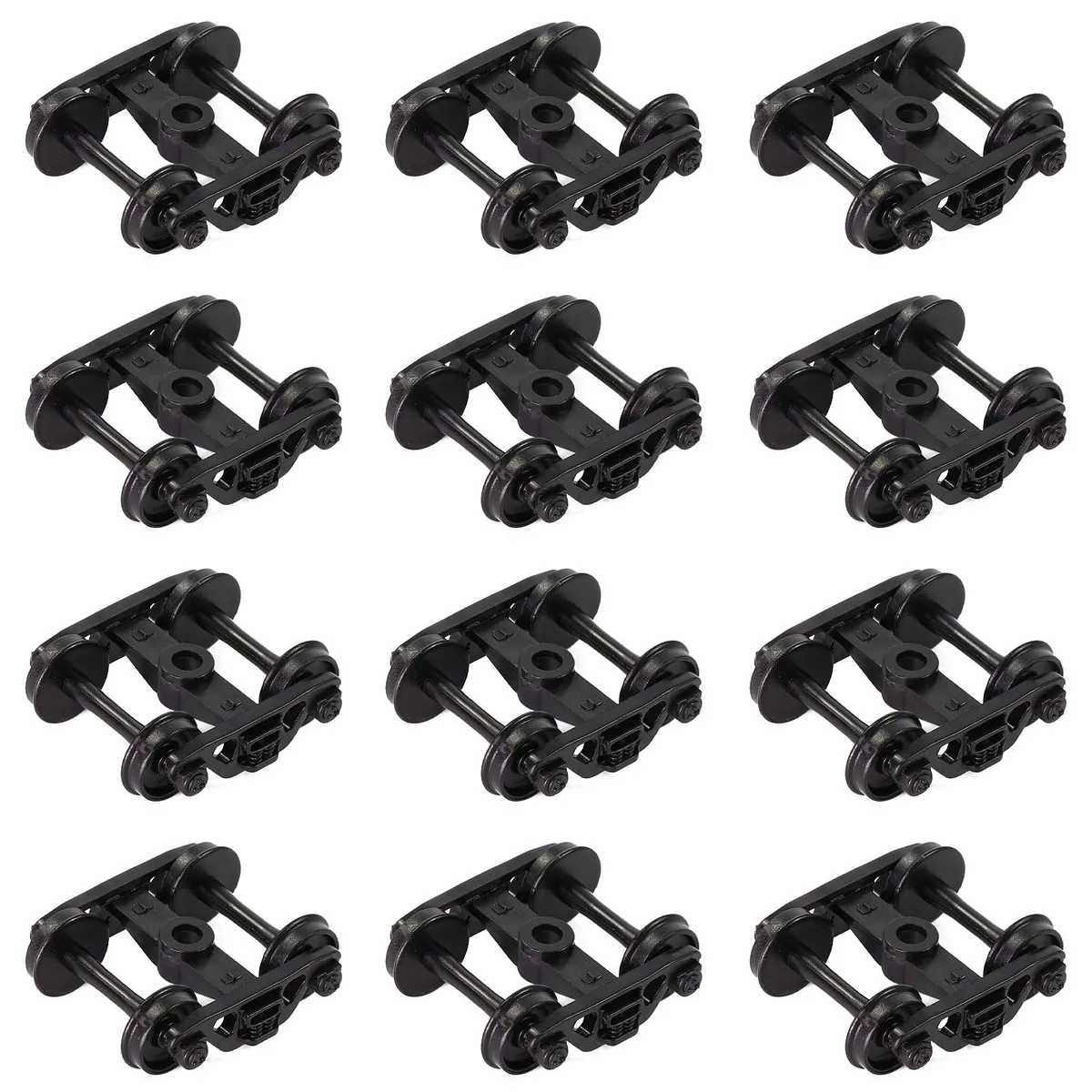 12pcs HO Scale 1:87 Model Trains Bogies with Plastic 33" or 36" Wheels Model Railway Accessories — view 2