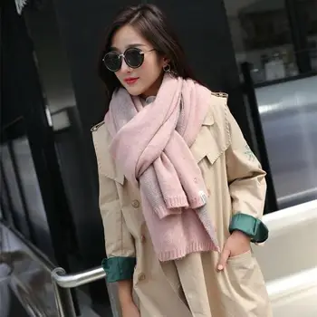 

Lady Cashmere Scarves Wool Knitted Scarf Winter Warm Bufandas Cachecol Cotton Scarves High Quality Female Shawl
