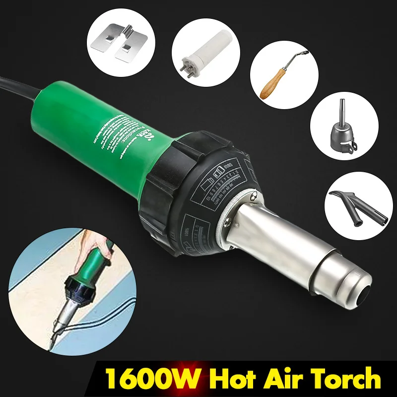 1600W Hot Air Guns Plastic Welding Torch 50Hz AC220V Welder Heat Hot Tools Kit With Nozzle& Roller Welding Machine