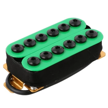 

2Pcs Double Coil Electric Guitar Humbucker Pickup Bridge&Neck Ceramic Magnet Invader Style Punk Green