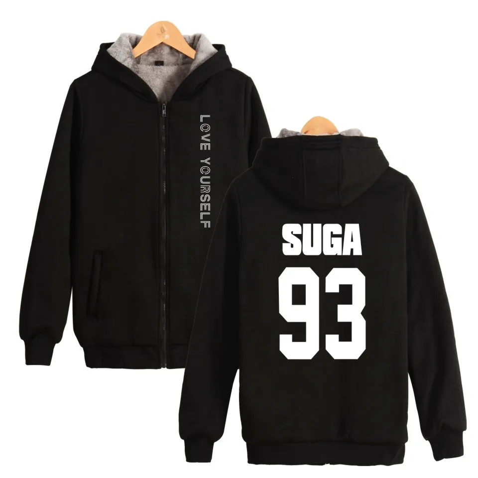 Bangtan Boys Love Yourself/толстые толстовки с капюшоном уличная одежда на молнии зимние