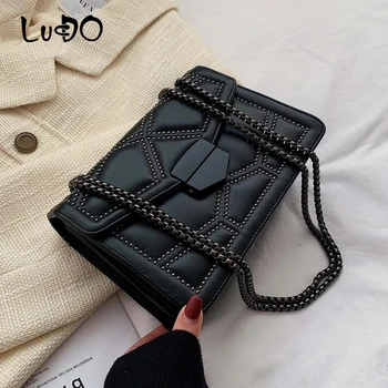

LUCDO Luxury Handbags For Women 2020 New Small Rivet Chain Crossbody Bags Designer Lady Leather Messenger Bag Bolsa Feminina Sac