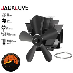 Fireplace 5 Blade Heat Powered Stove Fan komin Log Wood Burner Eco Friendly Quiet Fan Home Efficient Heat Distribution