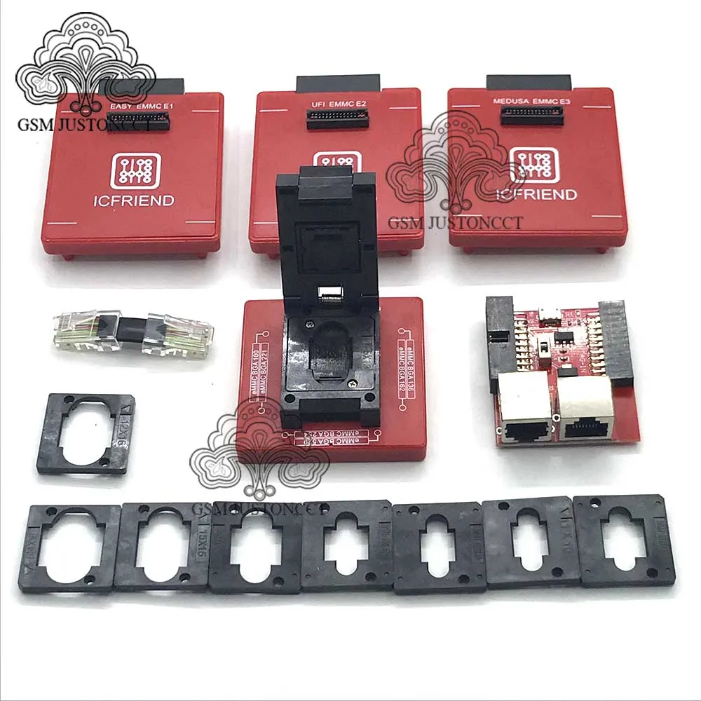 

IC FRIENED MOORC Emate Box, E-mate X EMMC BGA, Support BGA100, 136, 168, 153, 169, 162, 186, 221, 529, 254 for Easy Jtag plus