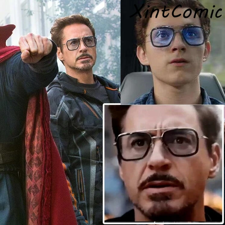 cool SpiderMan Tony Stark Glasses Edith cosplay Prop Spider-Man Far From Home Peter Parker Sunglasses Iron Man Sun Glasses men