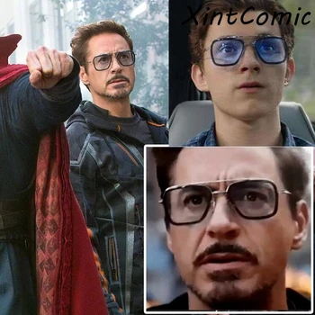 

cool SpiderMan Tony Stark Glasses Edith cosplay Prop Spider-Man Far From Home Peter Parker Sunglasses Iron Man Sun Glasses men