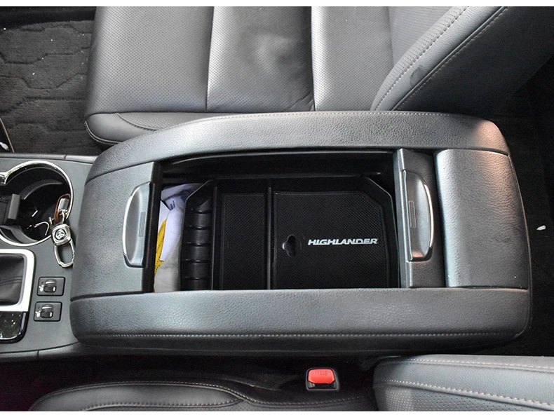 Автомобильный Центральный консольный лоток коробка для хранения передняя/задняя дверь подлокотник Органайзер коробка для Toyota Highlander- аксессуары