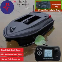 GPS Position Smart Remote Control RC Bait Boat TL-380D With Double Hopper Remote Control Sonar Fish Detector Fishing Bait Boat 1