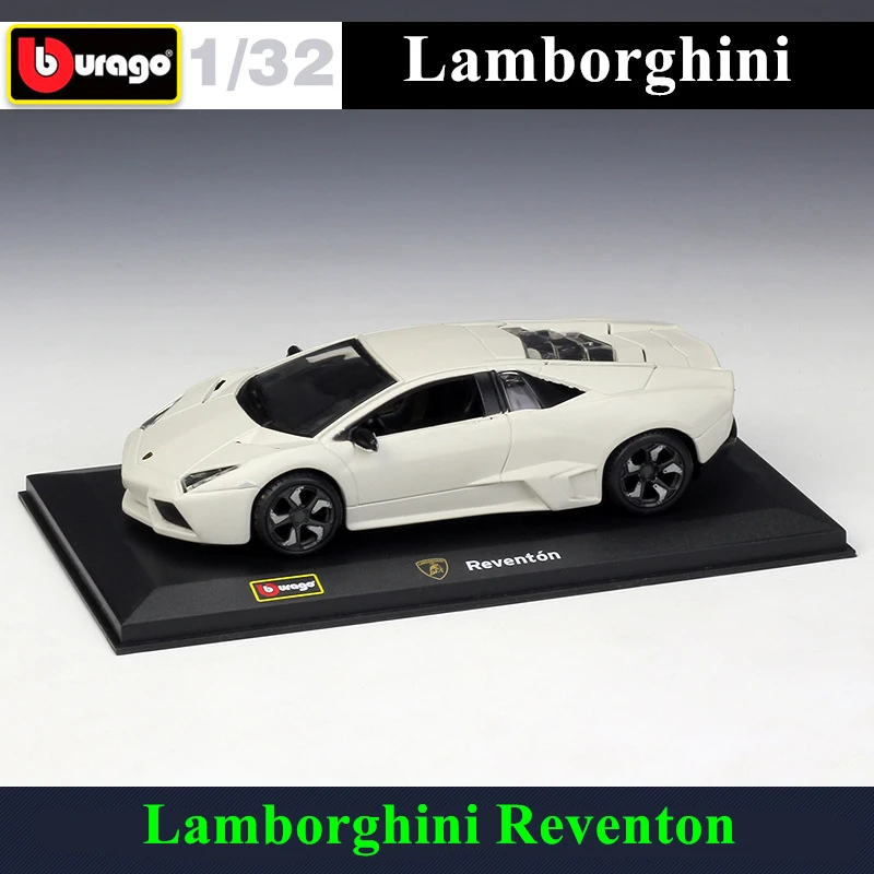 

Bburago 1:32 Lamborghini Reventon white simulation alloy car model plexiglass dustproof display base package Collecting gifts