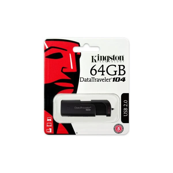 Флеш накопитель 64GB Kingston DataTraveler 104 USB 2.0 Черный