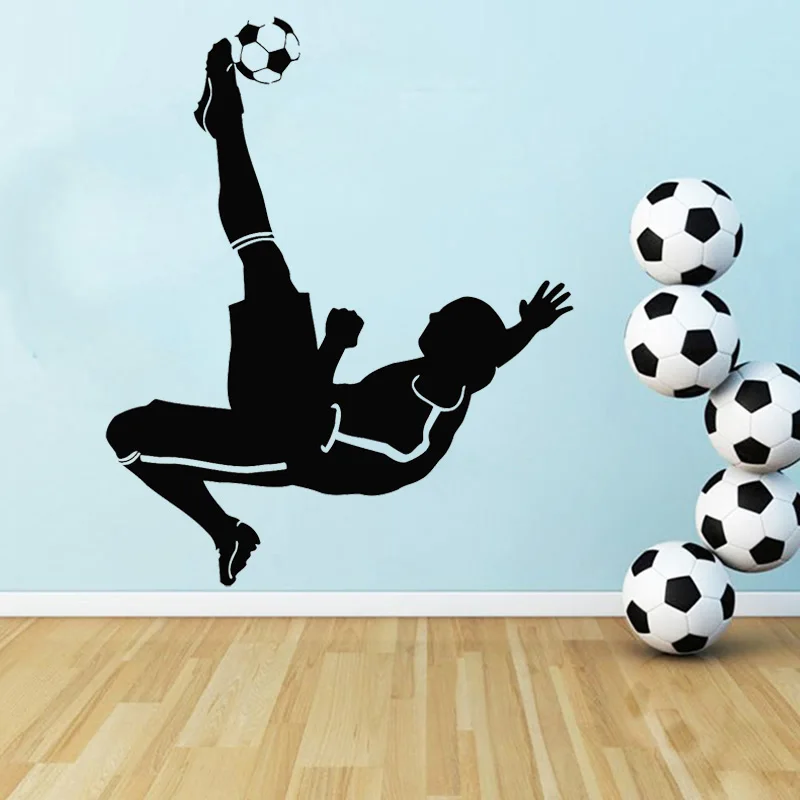 Soccer Vinyl Decal Football Player Wall Stickers Boys Room Decoration