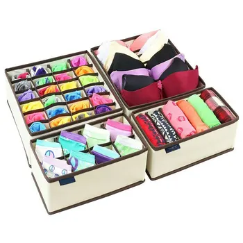 

Socks Drawer Organiser Bedroom Wardrobe Space Saving Large Capacity Underwear Storage Box Bra Collapsible Scarves Handkerchiefs