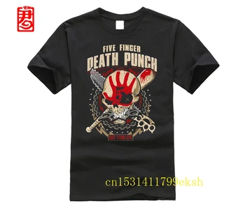 

New 5FDP Five Finger Death Punch Skull Army Logo Men's Black T-Shirt Size S-3XL T-Shirt Men Short Sleeve T Shirt Top Tee