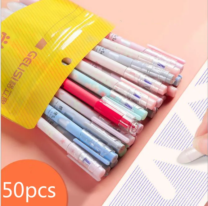 50 шт./упак. стираемые гелевые ручки корейские кавайные канцелярские