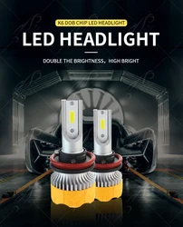 2PCS Carro LEVOU Farol H1 H4 H7 HB4 Auto Lâmpada Led 9005 9006 9007 HB3 H3 H10 H8 Farol para 40W 8000LM Farol Da Motocicleta Lâmpada