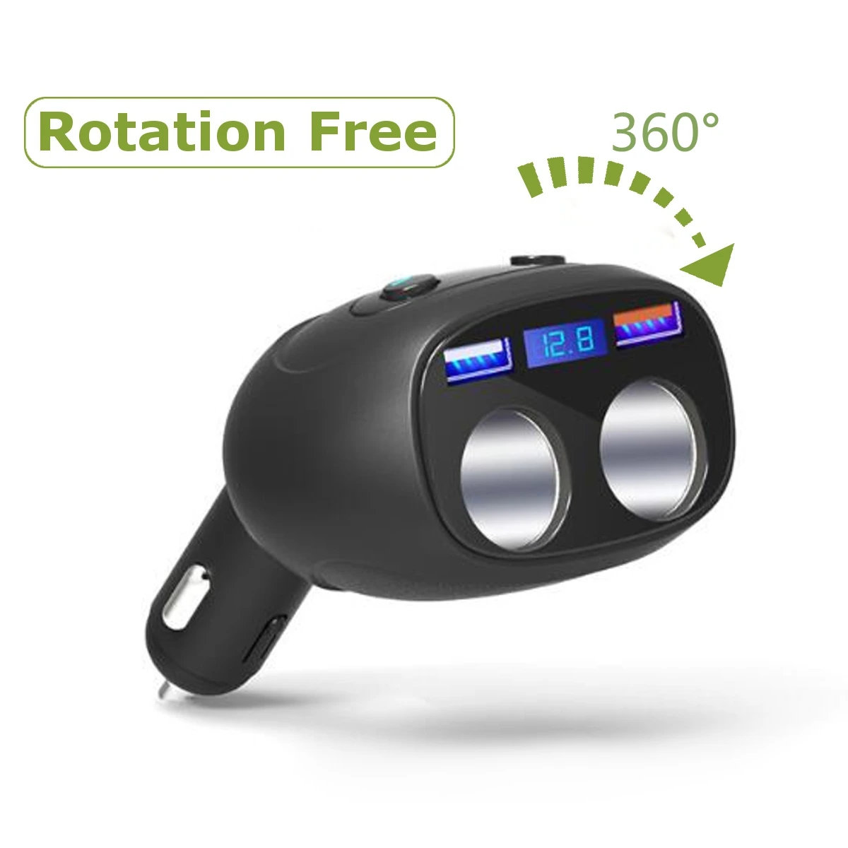QC3.0 Quick Charge машинная Зажигалка для сигарет розетка разветвитель адаптер с двумя портами USB Зарядное устройство 12/24V