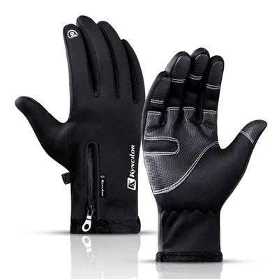Новые Xiaomi Mijia Youpin зимние мужские и женские спортивные перчатки с сенсорным экраном теплые брызгозащитные перчатки для езды на велосипеде для зимы - Цвет: black XL
