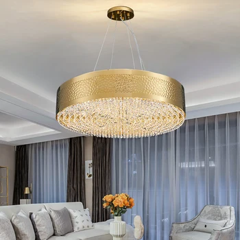 

modern ceiling chandelier lighting for living dining room luxury bedroom round gold crystal lamps design led home lights