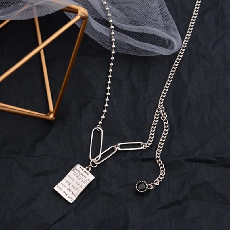 Mewanry 925 Sterling Silver Sweater Necklace for Women Vintage Party Black Zircon Square Brand Jewelry Birthday Gifts Wholesale - Image 5