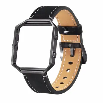 

Genuine Leather Watch Band For Fitbit Blaze Replacement Band +Metal Frame House Wrsit Band for Fitbit Blaze Smart Watch Band