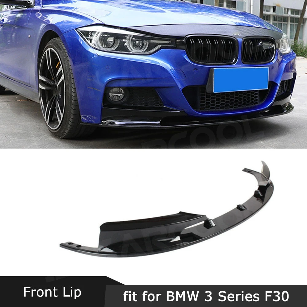 For Bmw 3 Series F30 M Style 12 18 Sports Version Front Lip Aprons Splitters Spoiler Abs Carbon Look Black Auto Car Styling Bumpers Aliexpress