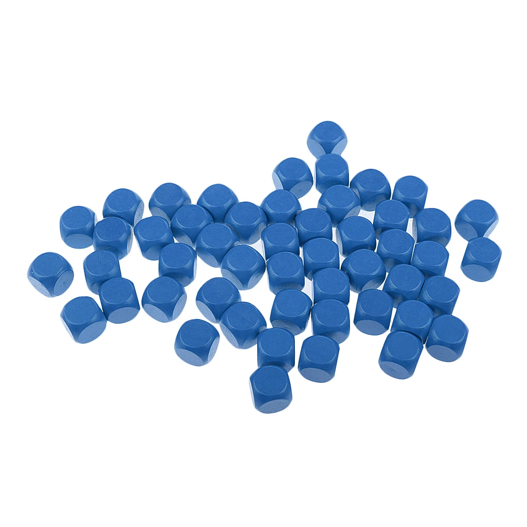 Pack of 100 Wood 16mm Dice Blue Dice Blank Wooden Dice Self Design Patterns