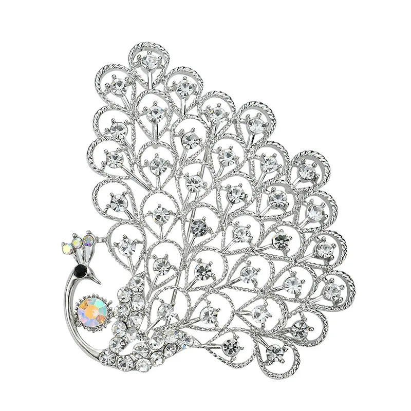 

New Fashion Rhinestone Peacock Brooch Beautiful Animal Bird Brooch Pins For Women Fashion Charms Jewelry Accessories Gifts