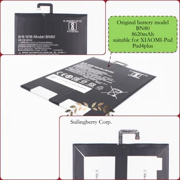 

Original battery suitable for XIAOMI-Pad4plus with battery model BN80（It is safe to check before placing order）