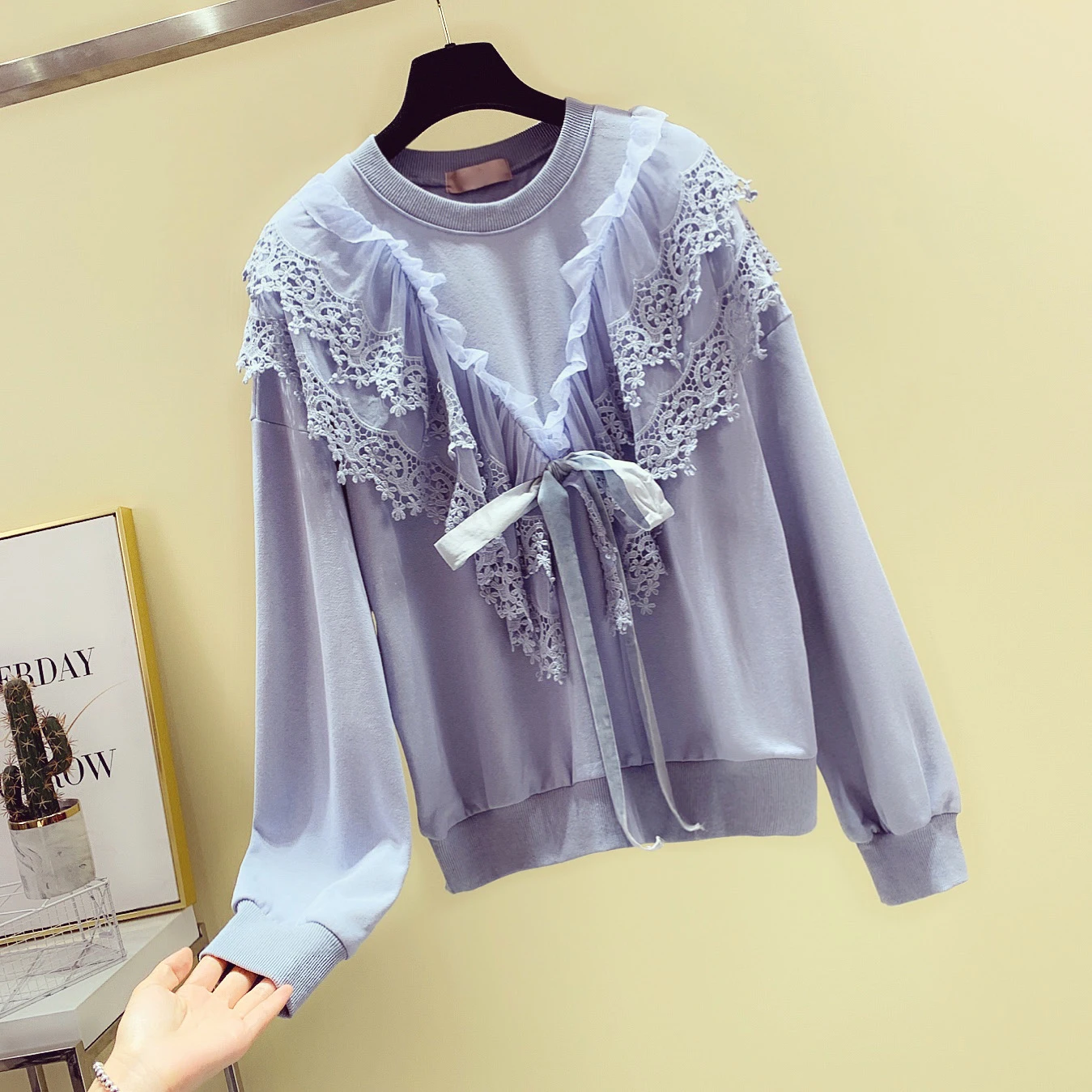  2019 Autumn New Korean Style Hoody Long Sleeve Sweatshirts Women Wild Cotton Fashion Casual Tassel 