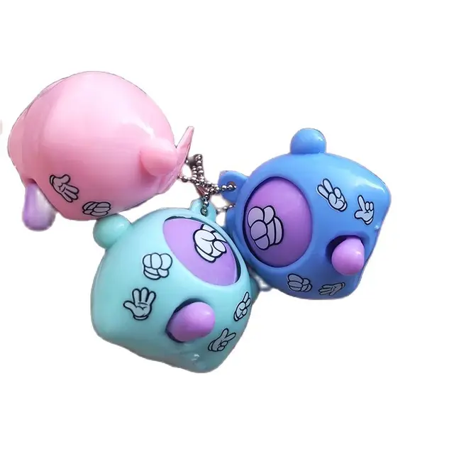 6 Pieces/batch Mini Device Fair Guess Finger Game Rock Paper Scissors Toy Round Exquisite and Interesting Key Chain Pendant 1