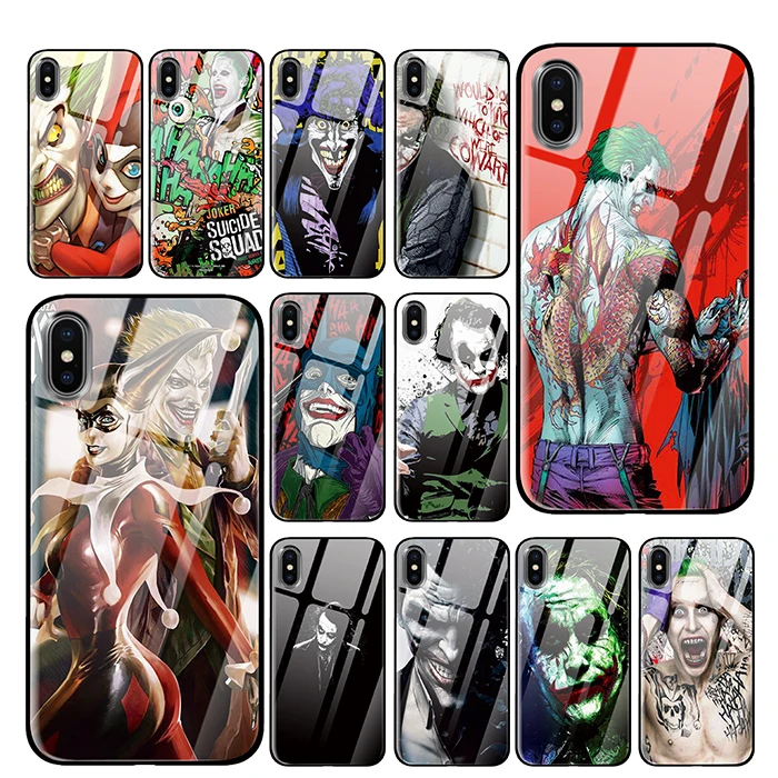 В стиле «Джокер» для iPhone 5 5S 6 6s 7 8 Plus X XS XR 11 Pro макс. закаленное стекло чехлы