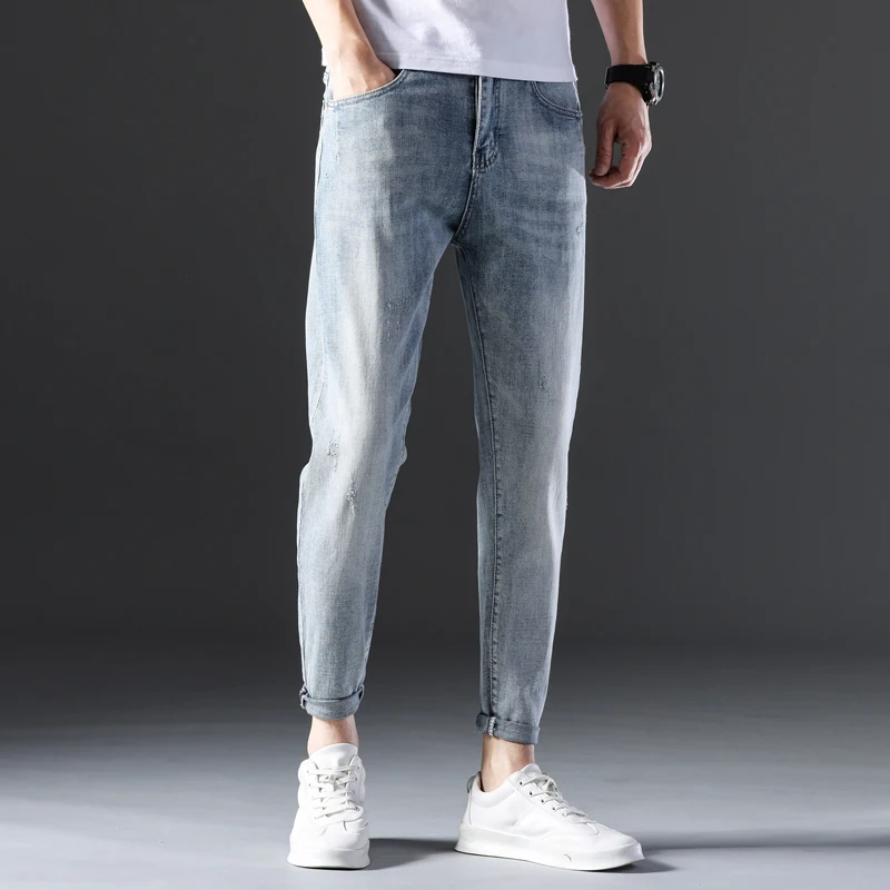 Hot Product 2020Spring and Autumn New man Jeans blue Classic Fashion Designer Denim Skinny Jeans men's casual High Quality Slim Fit Trousers